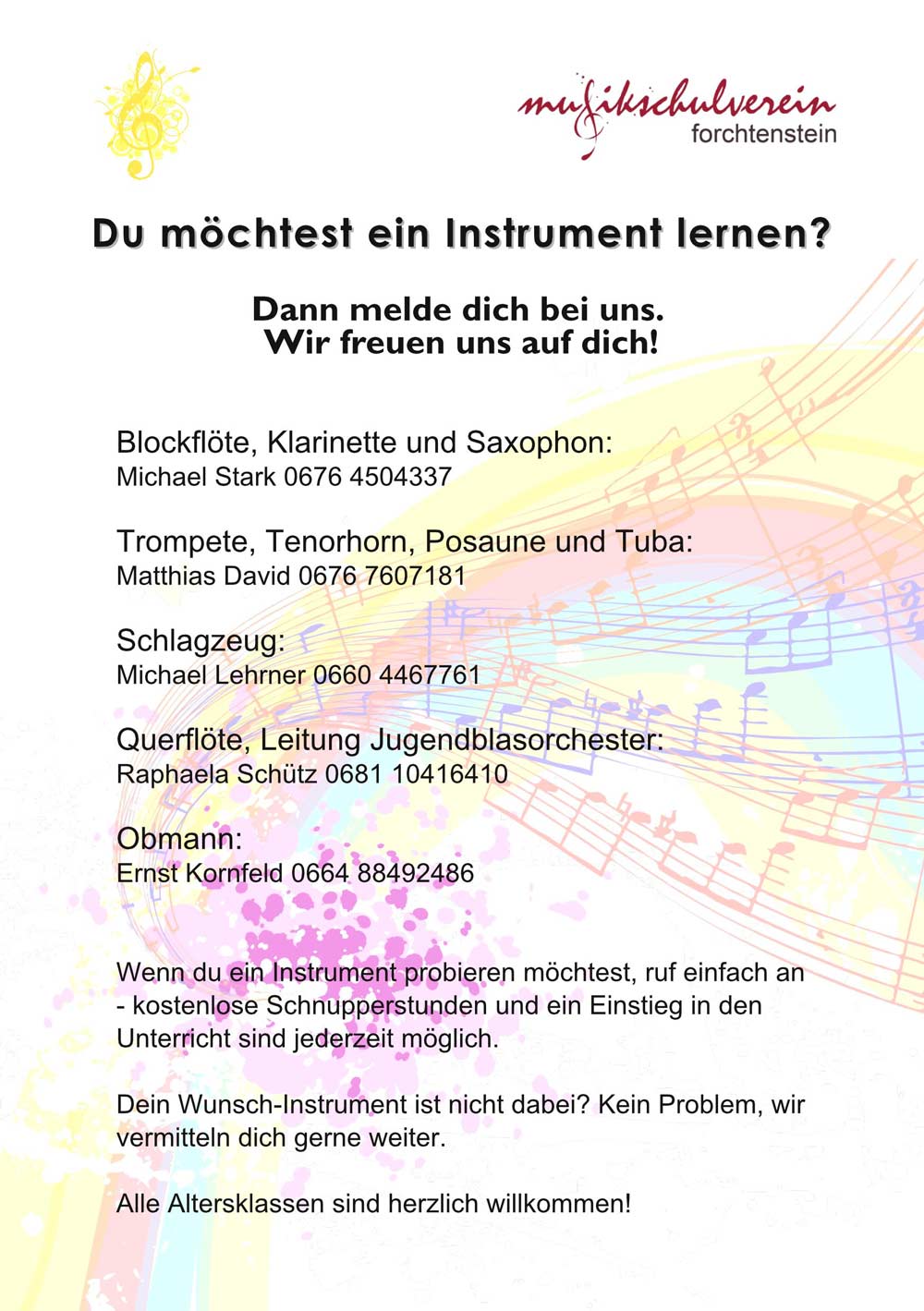Infoflyer: Musikschulverein-2023